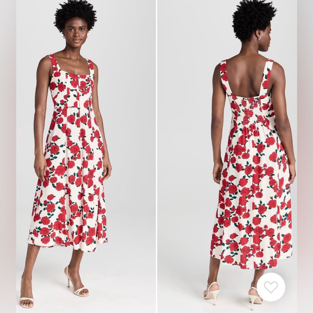 👸🏻 HOST PICK 👸🏻 WAYF Rose Patterned Party Dress, MIDI, size Large